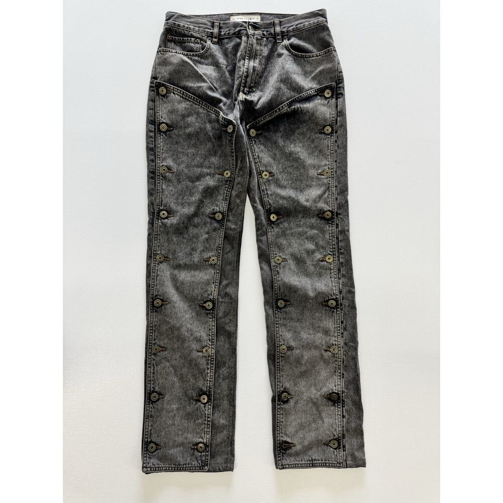 Y/Project Evergreen Snap Off Chap Jeans Vintage Black Unisex Size 30